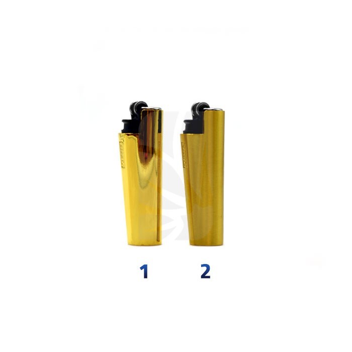 4 Mecheros Clipper Lighter micro + funda de metal ,2 dorado brillo + 2 mate