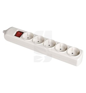 Base Bipolar 5 tomas con Interruptor luminoso