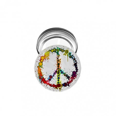 Caja redonda 5.5 cm. Peace Colorful