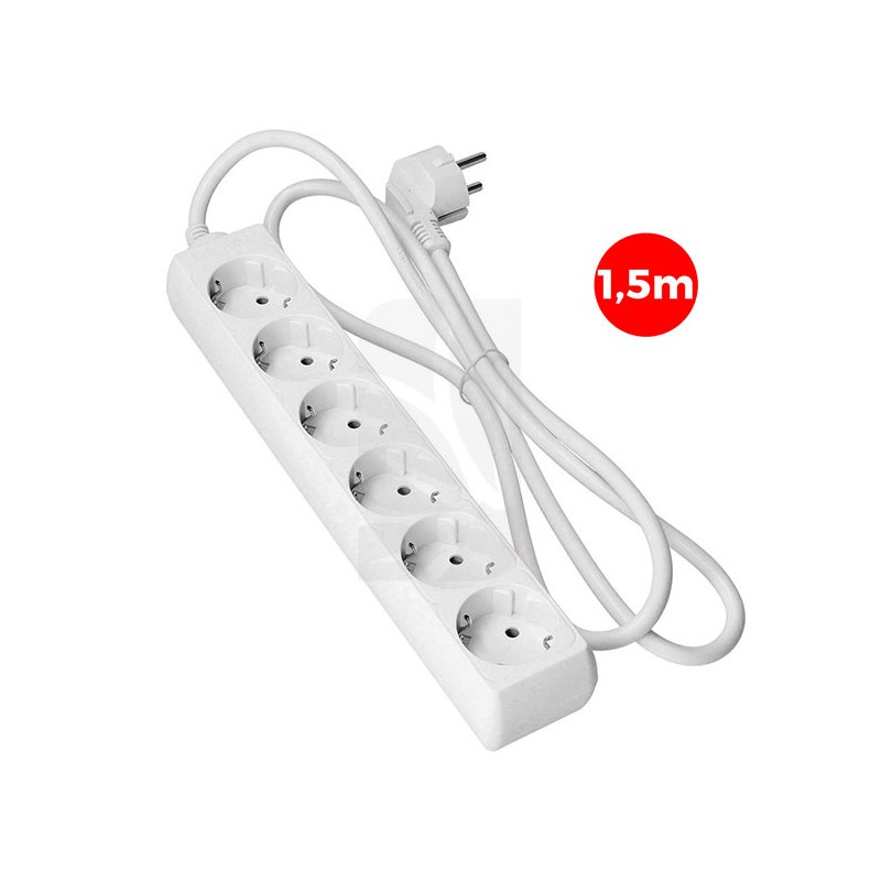 Base Multiple 3 Enchufes Schuko Cable 5m BLANCA 
