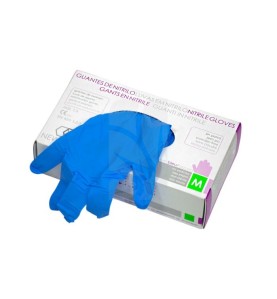 GUANTES NITRILO AZUL LISOS M (100 U)